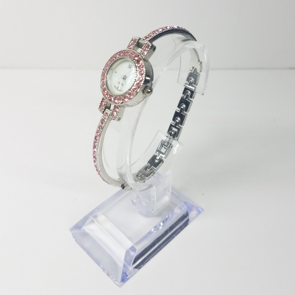 Pink Rhinestone Stainless Steel Watch - Picture 2 of 11